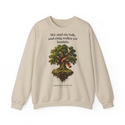 Unisex Sweatshirt mit Zitat - Schiller - Wir sind ein Volk – front