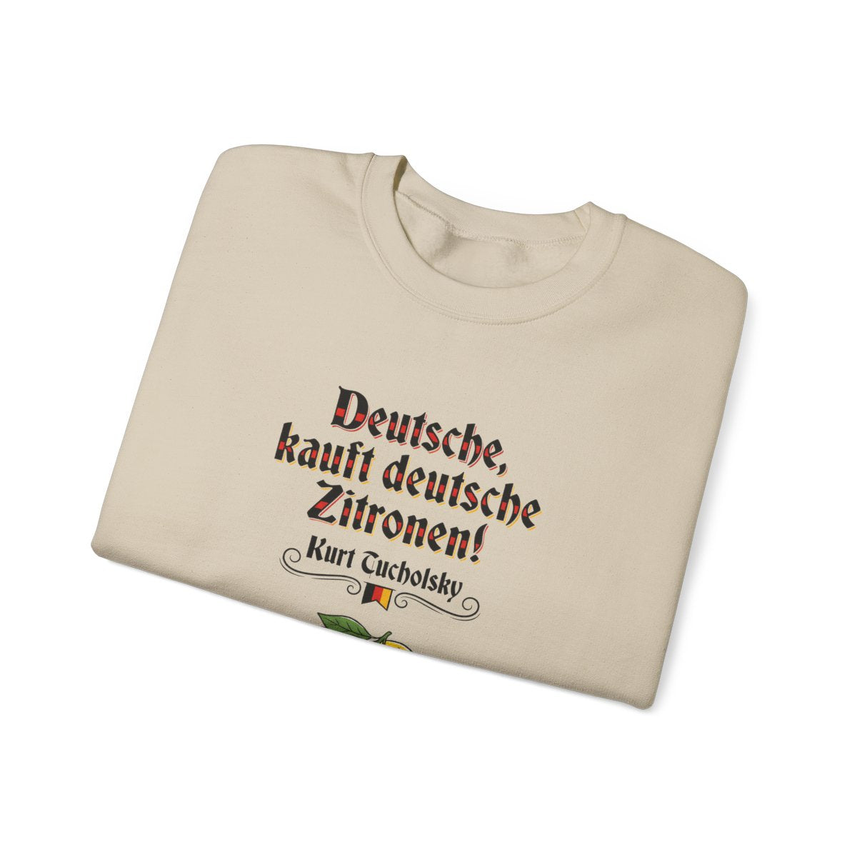Unisex Sweatshirt mit Zitat - Tucholsky - Deutsche Zitronen – folded