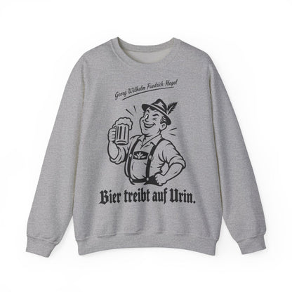 Unisex Sweatshirt mit Zitat - Hegel - Bier treibt auf Urin – front