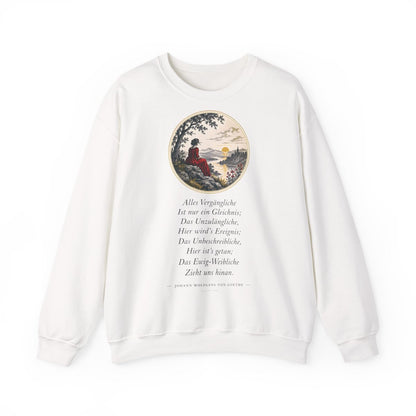 Unisex Sweatshirt mit Zitat - Goethe - Alles Vergängliche – front