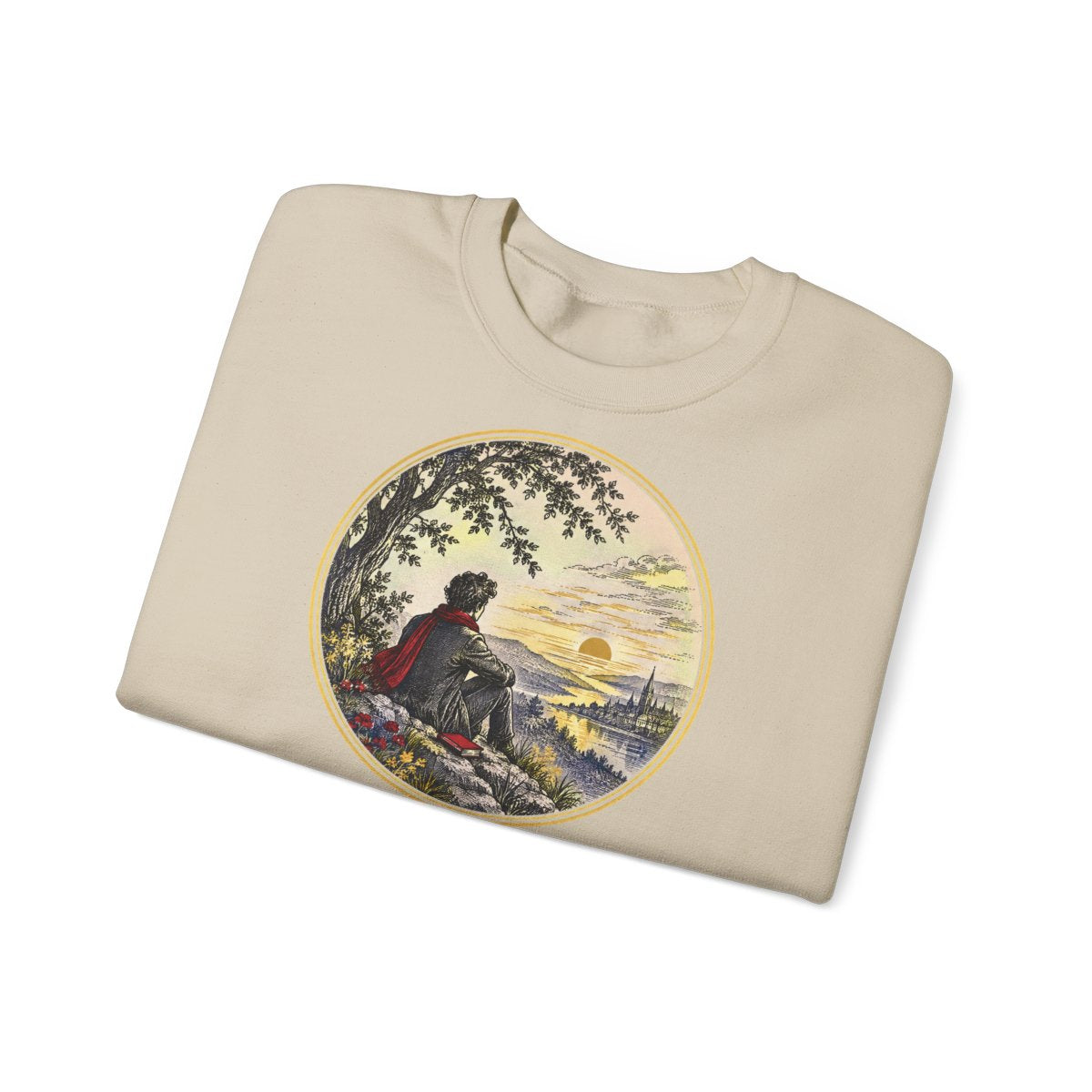 Unisex Sweatshirt mit Zitat - Heine - Ein neues Lied, ein besseres Lied – folded