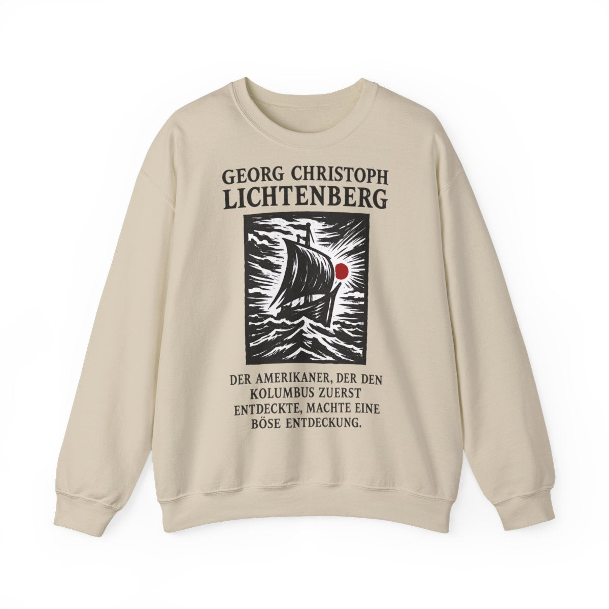 Unisex Sweatshirt mit Zitat - Lichtenberg - Der Amerikaner – front