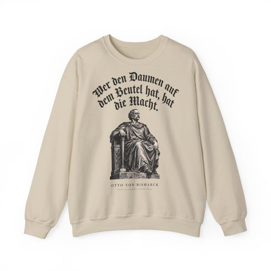 Unisex Sweatshirt mit Zitat - Bismarck - Wer den Daumen – front