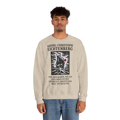 Unisex Sweatshirt mit Zitat - Lichtenberg - Der Amerikaner – person-2