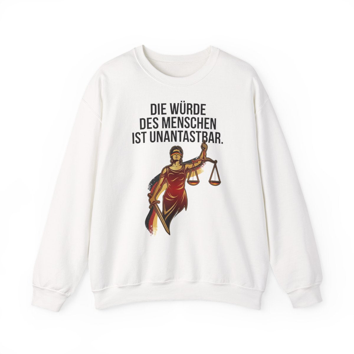Unisex Sweatshirt mit Zitat - Grundgesetz - Die Würde des Menschen – front