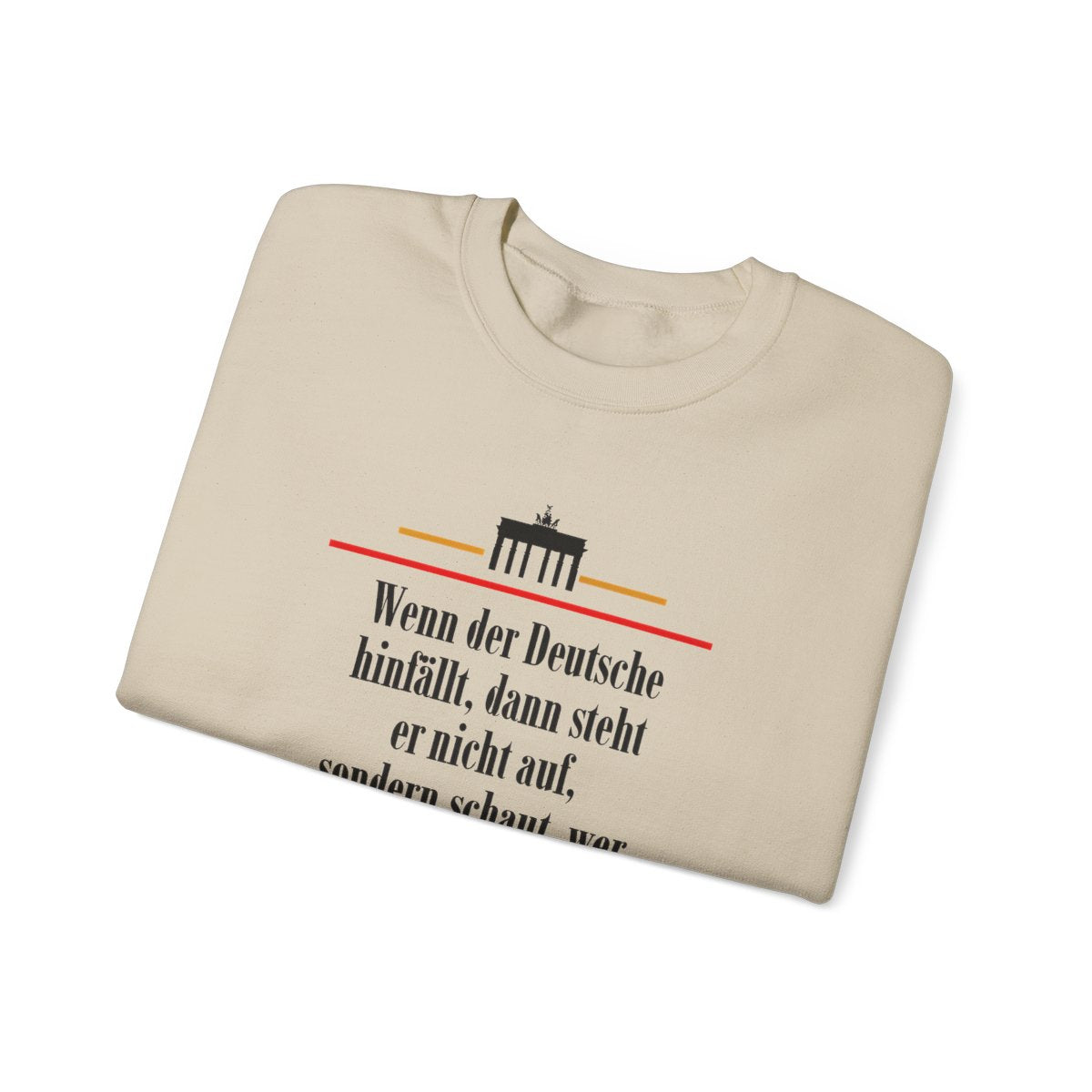 Unisex Sweatshirt mit Zitat - Tucholsky - Schadenersatzpflichtig – folded