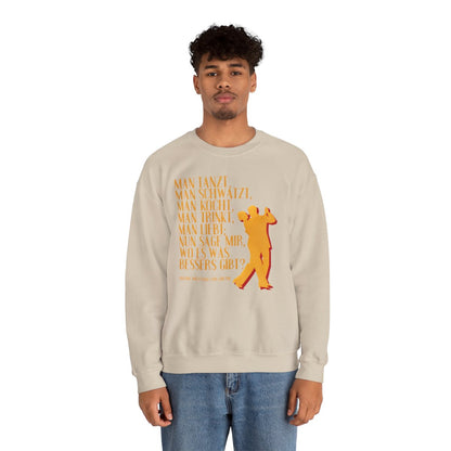Unisex Sweatshirt mit Zitat - Goethe - Man tanzt man trinkt – person-2