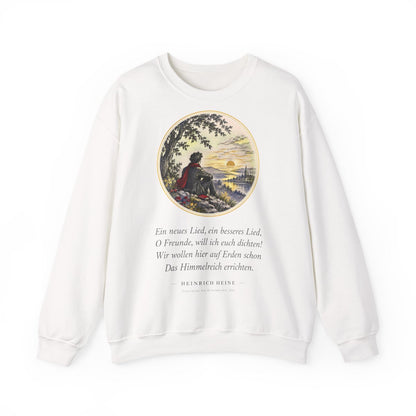 Unisex Sweatshirt mit Zitat - Heine - Ein neues Lied, ein besseres Lied – front
