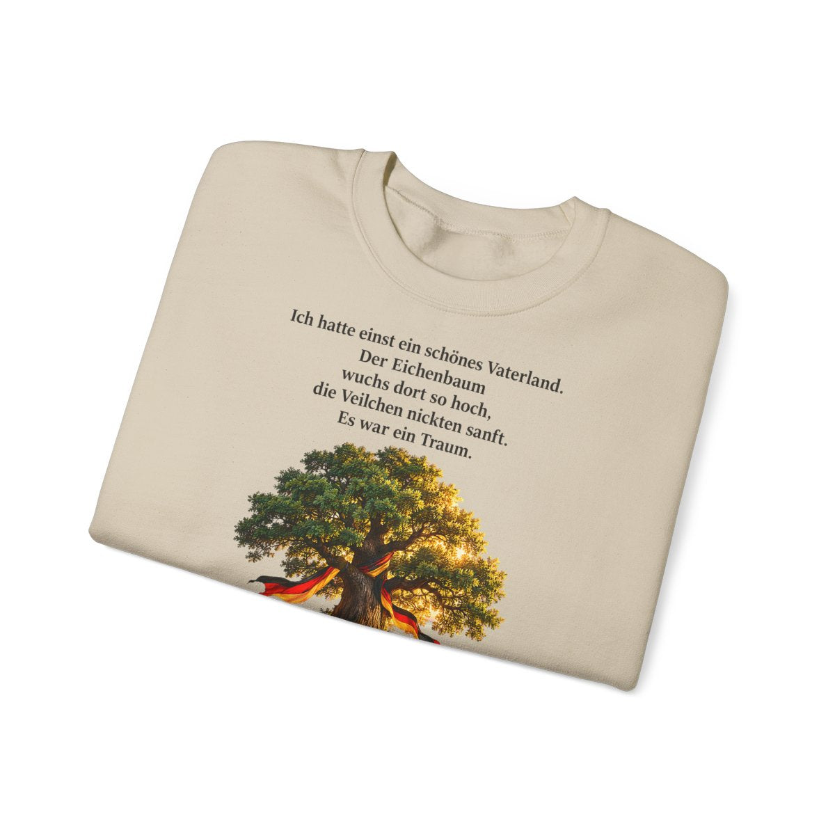 Unisex Sweatshirt mit Zitat - Heine - Schönes Vaterland Eiche – folded