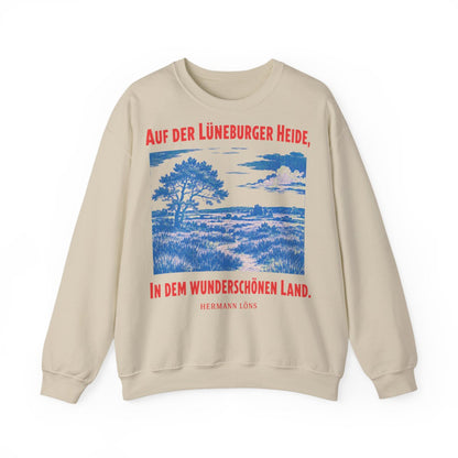 Unisex Sweatshirt mit Zitat - Löns - Auf der Lüneburger Heide – front