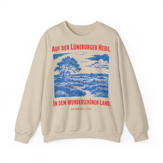 Unisex Sweatshirt mit Zitat - Löns - Auf der Lüneburger Heide – front