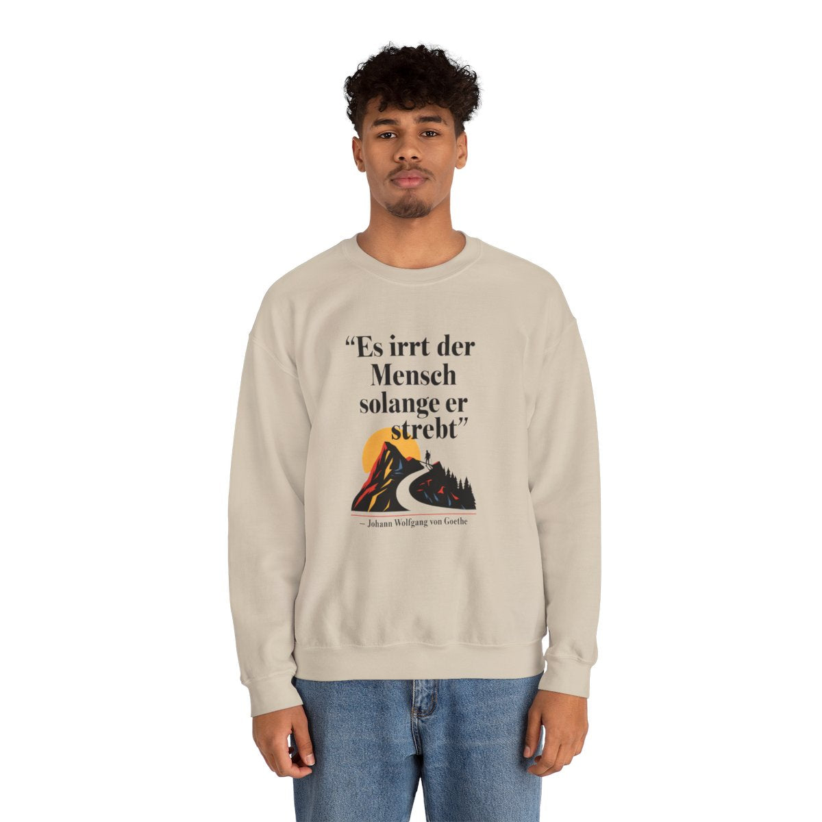 Unisex Sweatshirt mit Zitat - Goethe - Es irrt der Mensch – person-2
