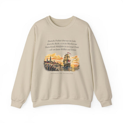 Unisex Sweatshirt mit Zitat - Fallersleben - Deutsche Freiheit lebet nur im Liede – front