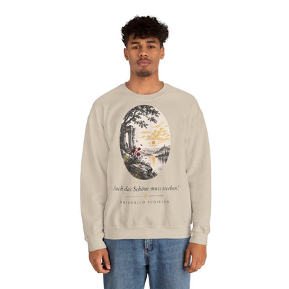 Unisex Sweatshirt mit Zitat - Schiller - Auch das Schöne muss sterben – person-2