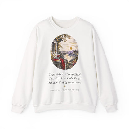 Unisex Sweatshirt mit Zitat - Goethe - Tages Arbeit – front