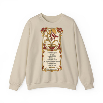 Unisex Sweatshirt mit Zitat - Goethe - Über allen Gipfeln Jugendstil – front