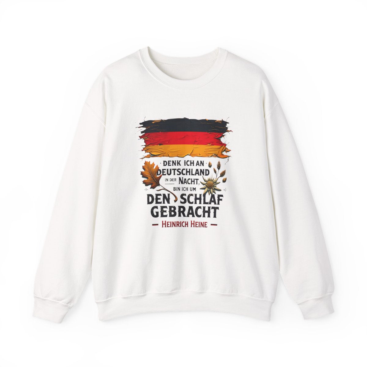Unisex Sweatshirt mit Zitat - Heine - Nachtgedanken Flagge – front