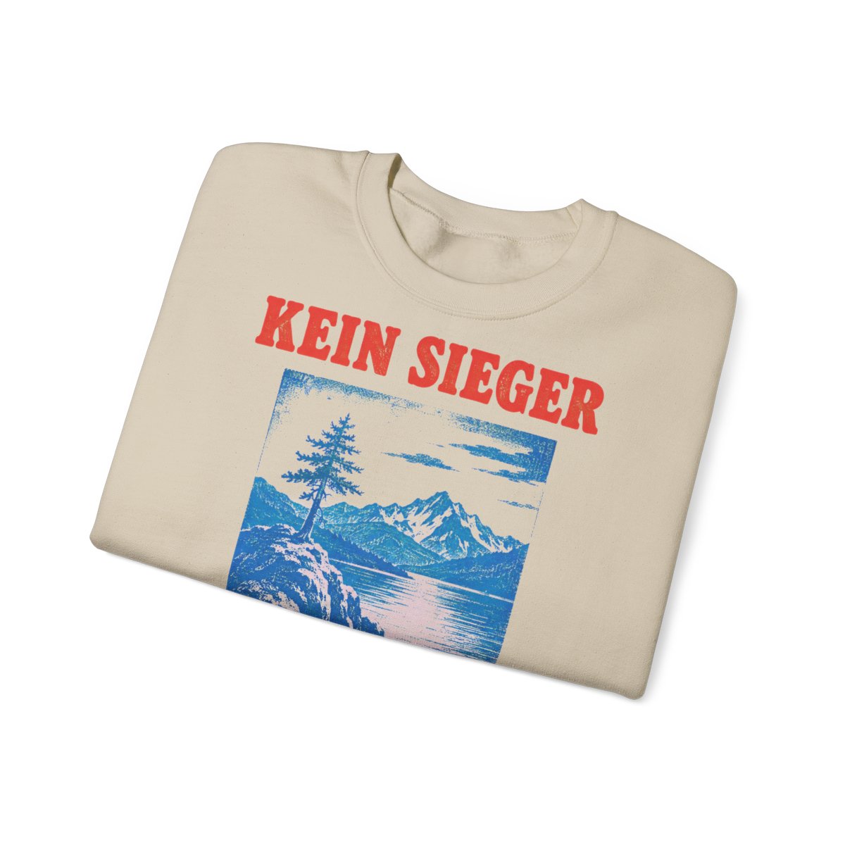 Unisex Sweatshirt mit Zitat - Nietzsche - Kein Sieger glaubt an den Zufall – folded