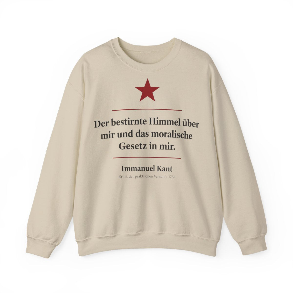 Unisex Sweatshirt mit Zitat - Kant - Der bestirnte Himmel über mir Symbol – front