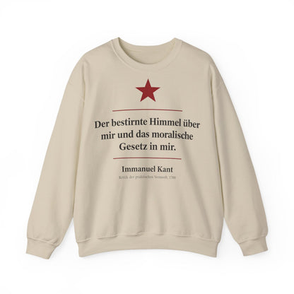 Unisex Sweatshirt mit Zitat - Kant - Der bestirnte Himmel über mir Symbol – front
