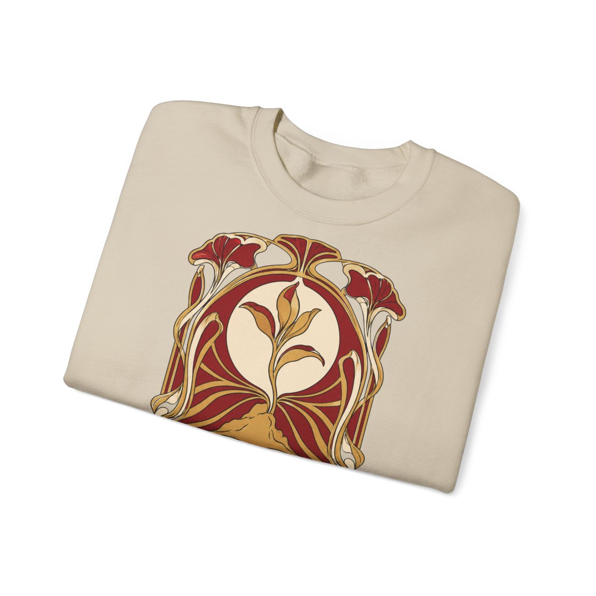Unisex Sweatshirt mit Zitat - Goethe - Im Anfang war die Tat Jugendstil – folded