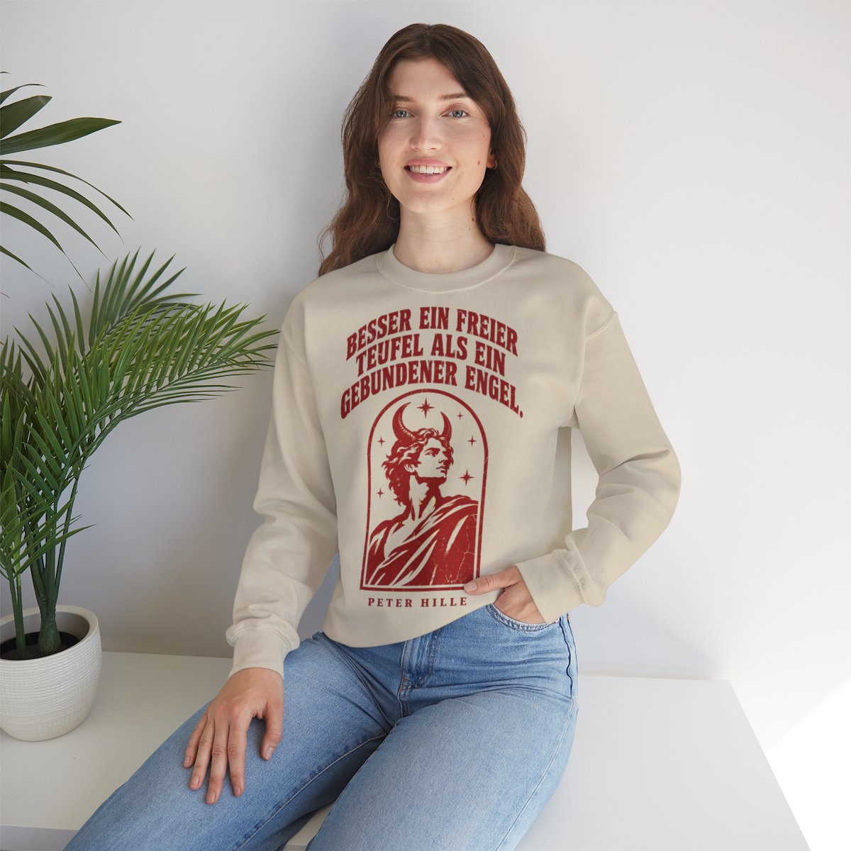 Unisex Sweatshirt mit Zitat - Hille - Besser ein freier Teufel Vintage – lifestyle