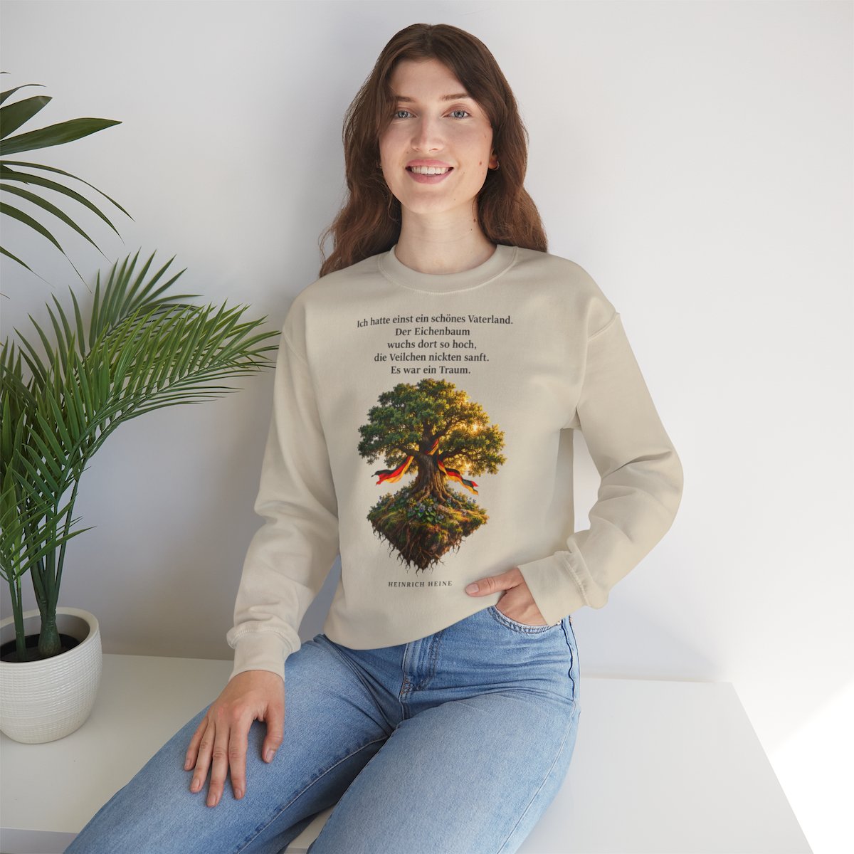 Unisex Sweatshirt mit Zitat - Heine - Schönes Vaterland Eiche – lifestyle