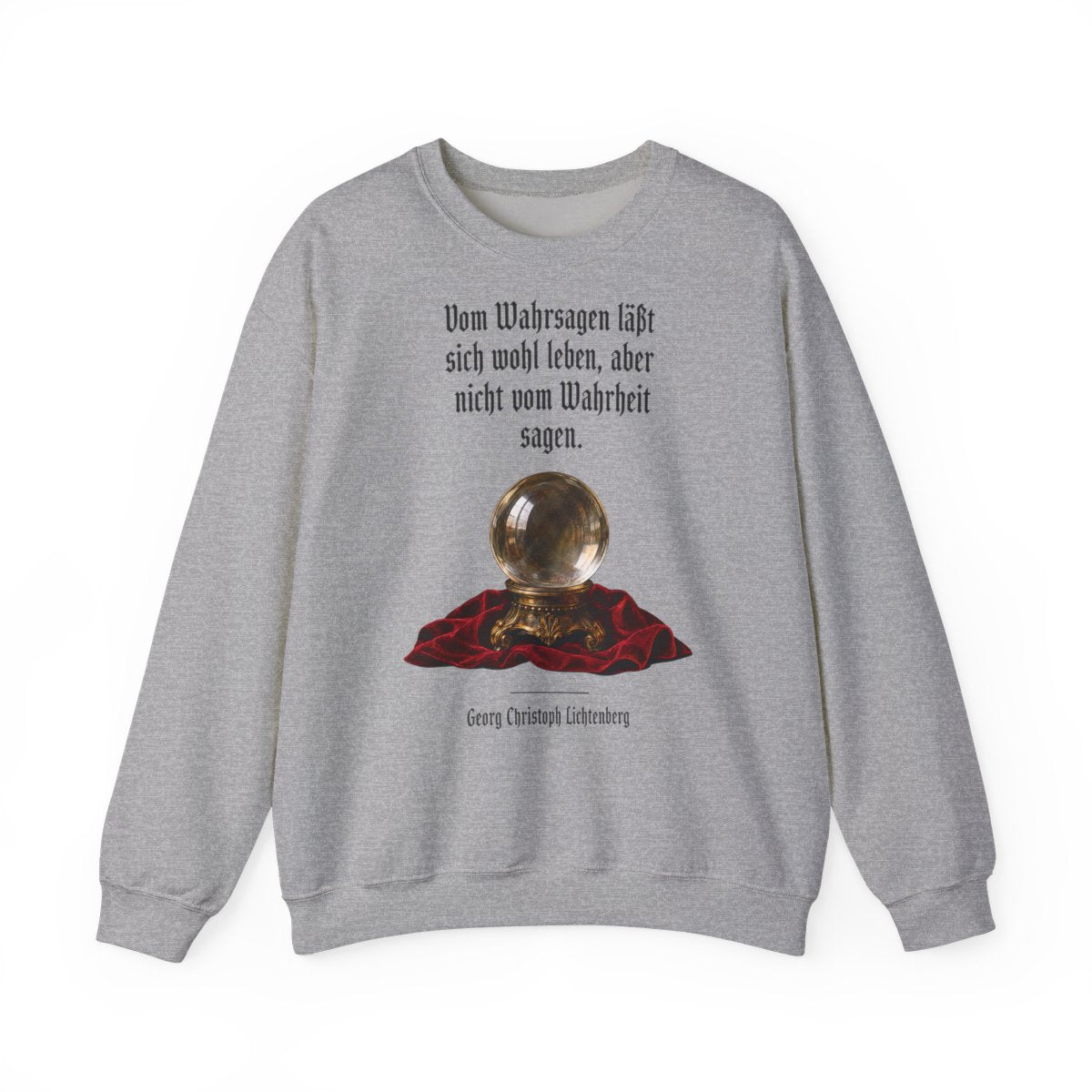 Unisex Sweatshirt mit Zitat - Lichtenberg - Vom Wahrsagen – front