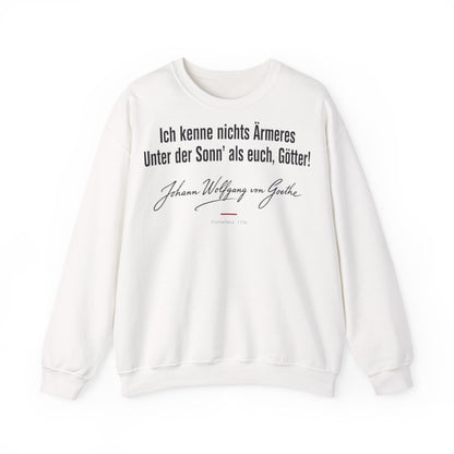 Unisex Sweatshirt mit Zitat - Goethe - Ich kenne nichts Ärmeres Signatur – front