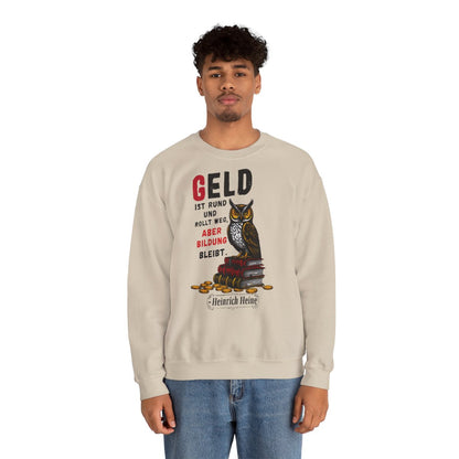 Unisex Sweatshirt mit Zitat - Heine - Geld ist rund – person-2