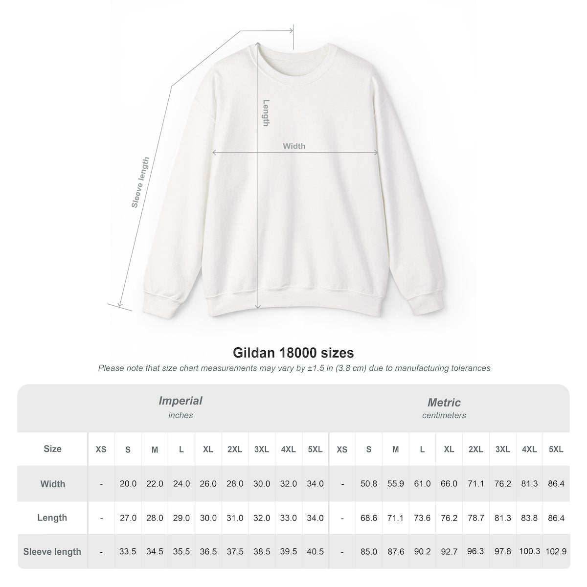 Unisex Sweatshirt mit Zitat - Goethe - Gesittet pfui sagen – size-chart