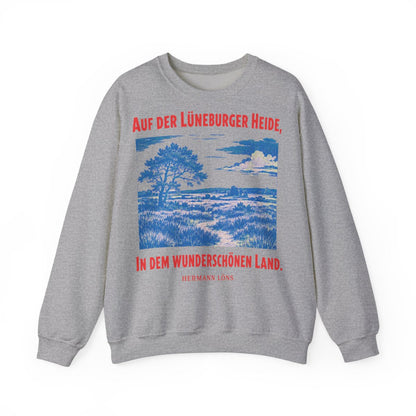 Unisex Sweatshirt mit Zitat - Löns - Auf der Lüneburger Heide – front