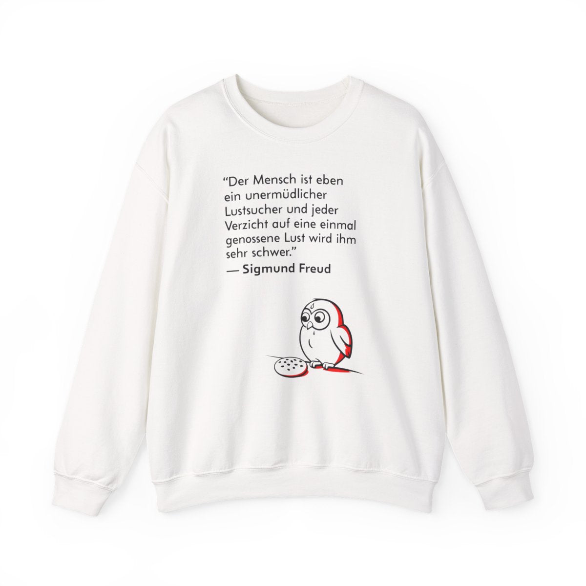 Unisex Sweatshirt mit Zitat - Freud - Unermüdlicher Lustsucher – front