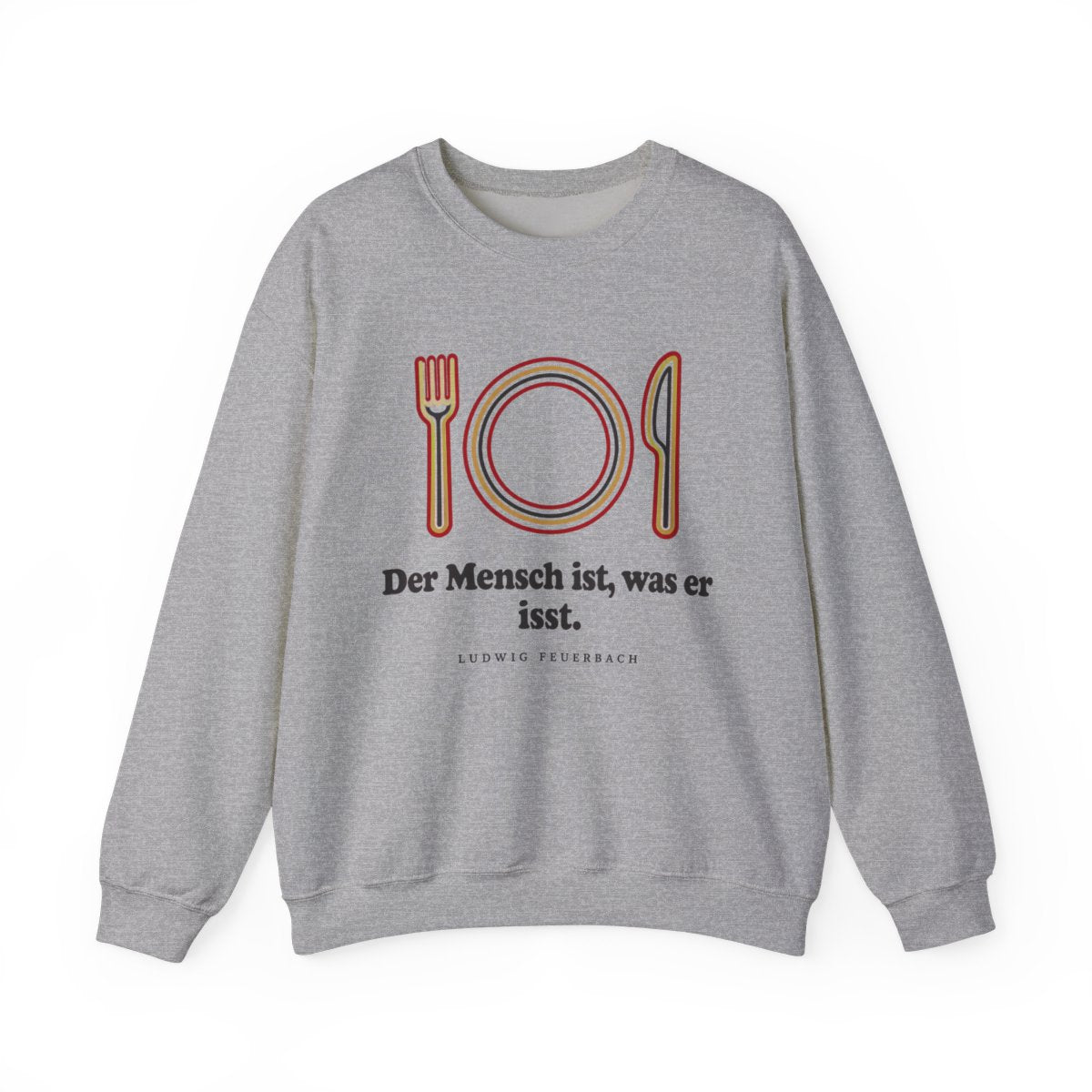 Unisex Sweatshirt mit Zitat - Feuerbach - Der Mensch ist was er isst – front