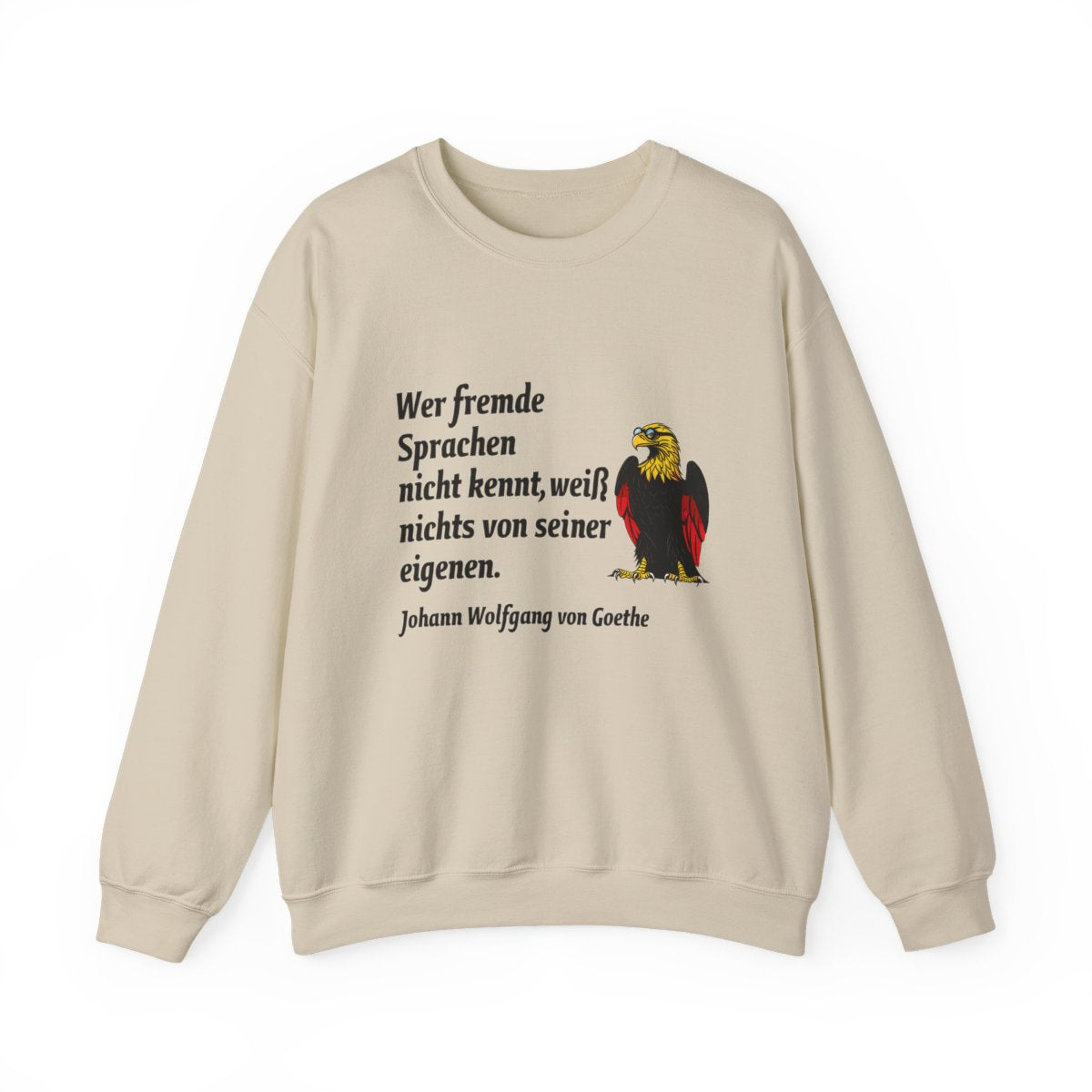 Unisex Sweatshirt mit Zitat - Goethe - Fremde Sprachen – front