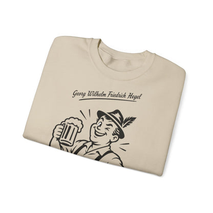 Unisex Sweatshirt mit Zitat - Hegel - Bier treibt auf Urin – folded