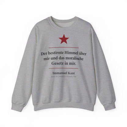 Unisex Sweatshirt mit Zitat - Kant - Der bestirnte Himmel über mir Symbol – front