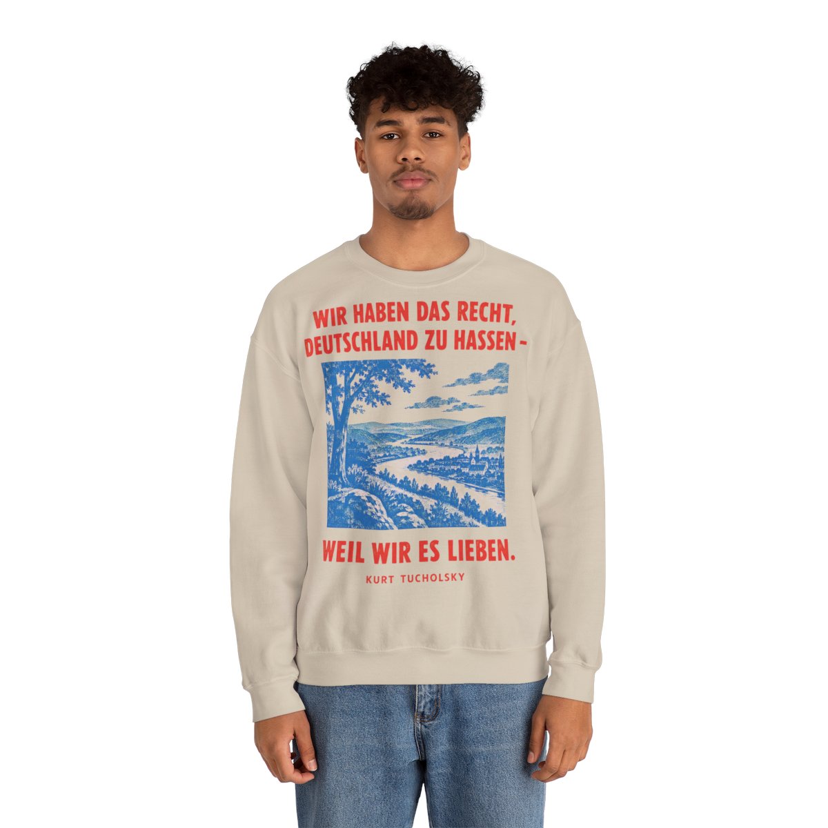 Unisex Sweatshirt mit Zitat - Tucholsky - Wir haben das Recht – person-2