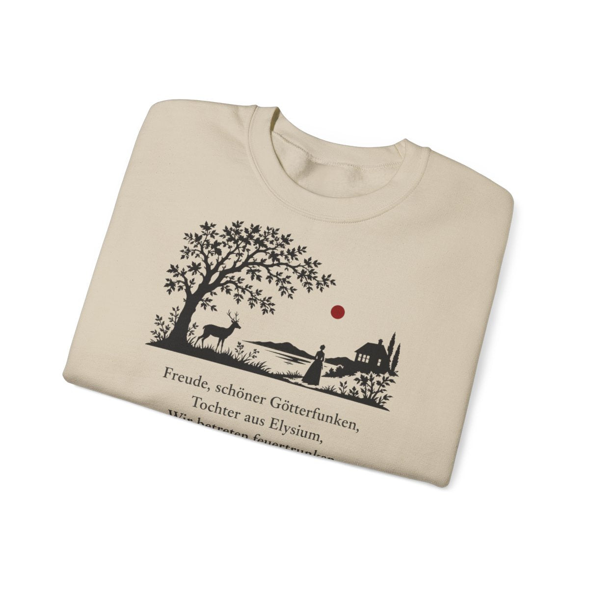 Unisex Sweatshirt mit Zitat - Schiller - Freude, schöner Götterfunken Scherenschnitt – folded