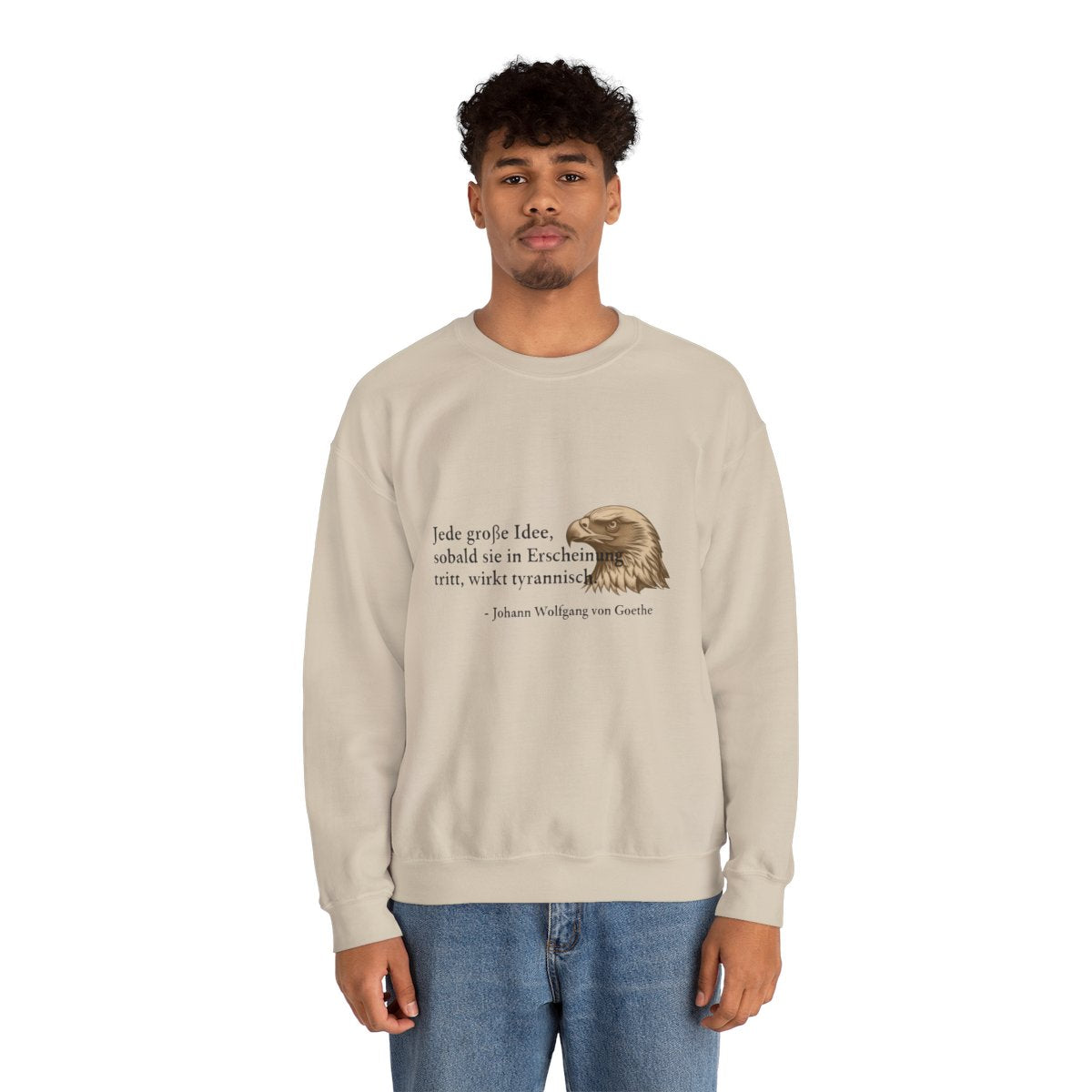 Unisex Sweatshirt mit Zitat - Goethe - Große Idee – person-2