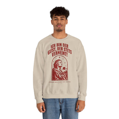 Unisex Sweatshirt mit Zitat - Goethe - Ich bin der Geist, der stets verneint – person-2