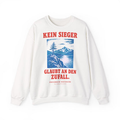 Unisex Sweatshirt mit Zitat - Nietzsche - Kein Sieger glaubt an den Zufall – front