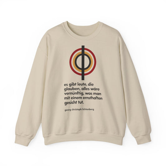 Unisex Sweatshirt mit Zitat - Lichtenberg - Mit ernsthaftem Gesicht – front
