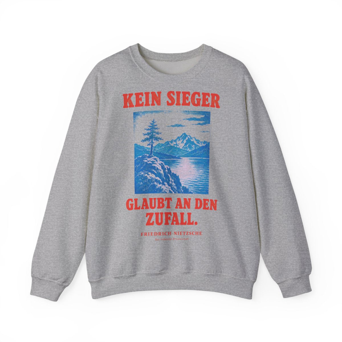 Unisex Sweatshirt mit Zitat - Nietzsche - Kein Sieger glaubt an den Zufall – front