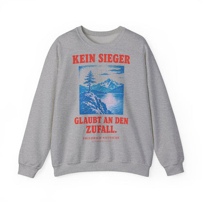 Unisex Sweatshirt mit Zitat - Nietzsche - Kein Sieger glaubt an den Zufall – front