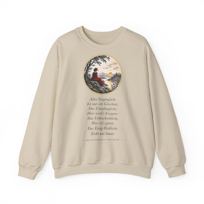 Unisex Sweatshirt mit Zitat - Goethe - Alles Vergängliche – front