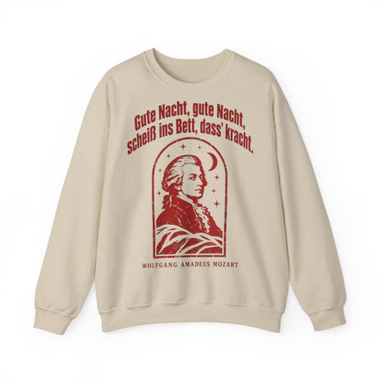 Unisex Sweatshirt mit Zitat - Mozart - Gute Nacht, gute Nacht Vintage – front
