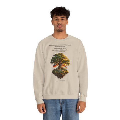 Unisex Sweatshirt mit Zitat - Heine - Schönes Vaterland Eiche – person-2
