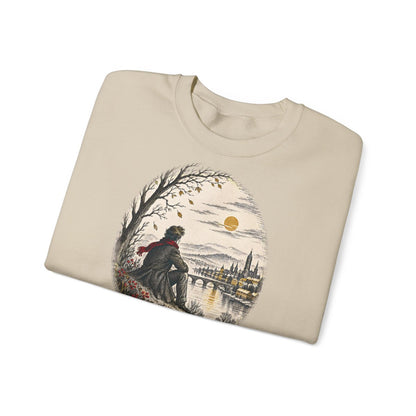 Unisex Sweatshirt mit Zitat - Heine - Und als ich die deutsche Sprache vernahm Nachtstück – folded