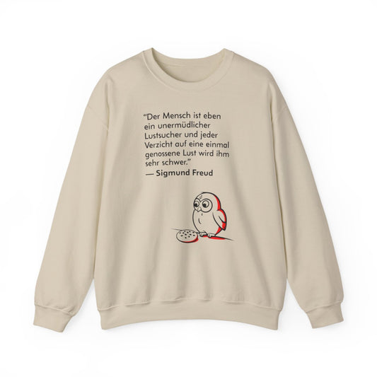 Unisex Sweatshirt mit Zitat - Freud - Unermüdlicher Lustsucher – front
